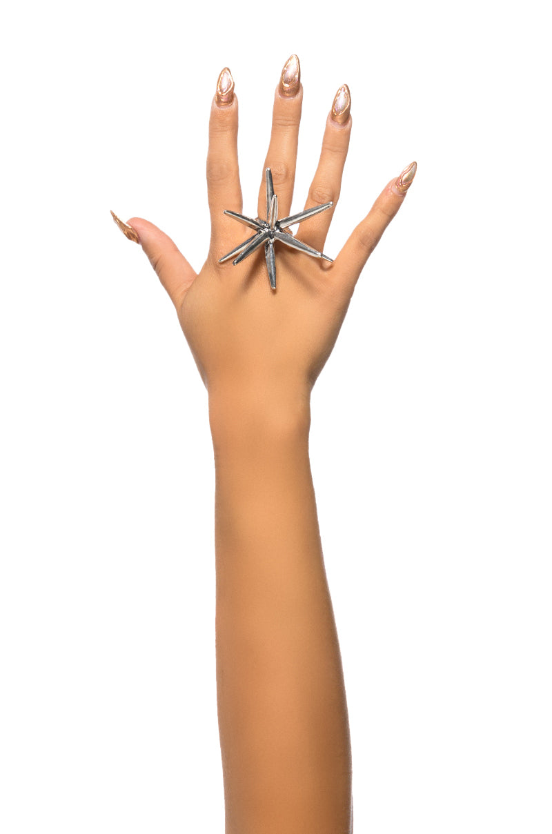 Front View Spike Sensation Statement Ring