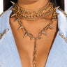 Front View Spike Stacked Necklace