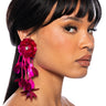 Front View Spoil Me Earring In Hot Pink