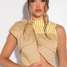 Front View Spring Forward Crop Sleeveless Trench Vest