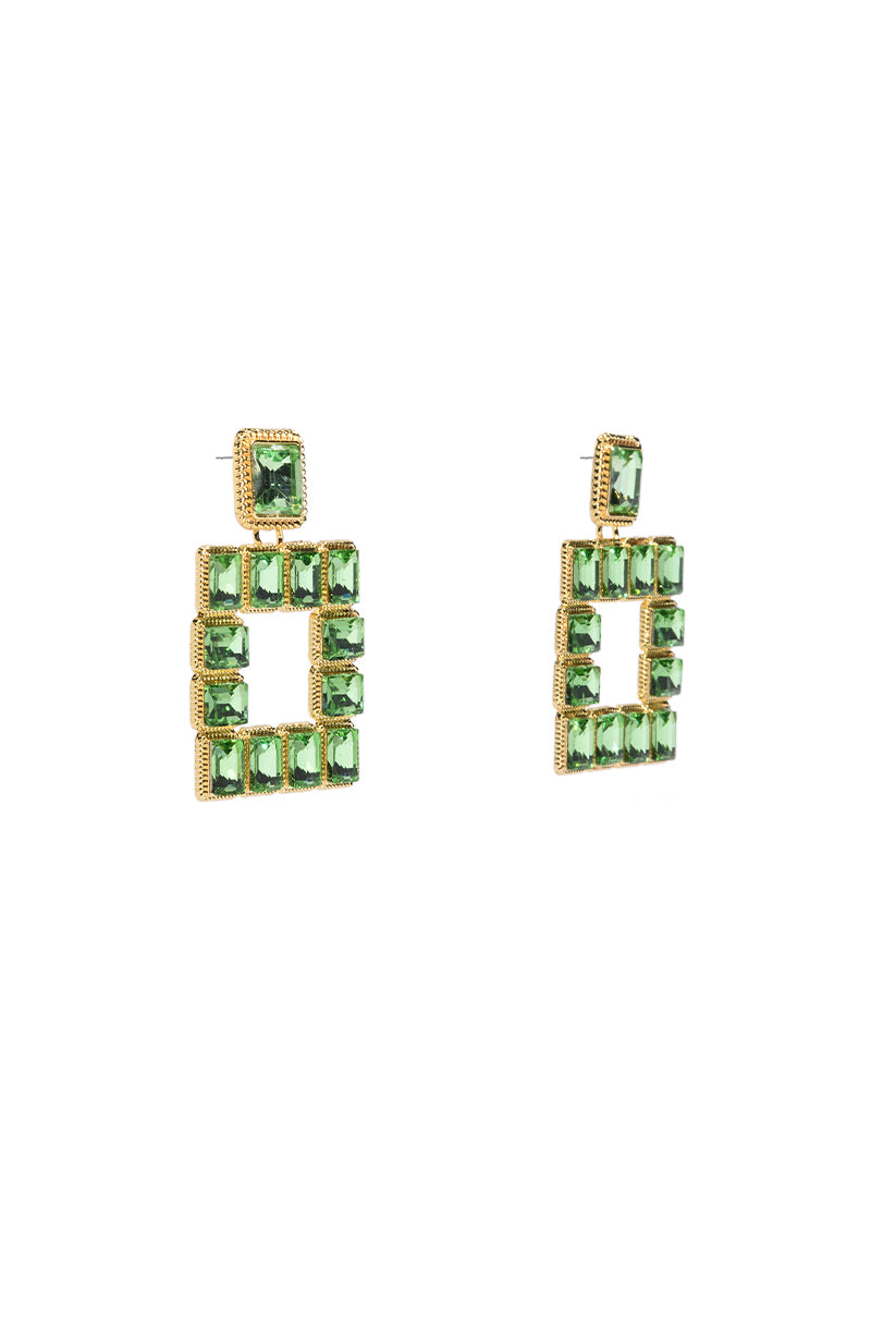 Back View Squared Away Gemstone Earring