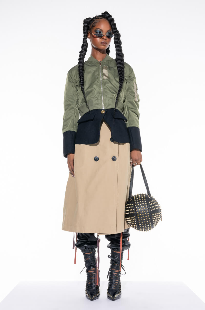 Front View Stacks On Stacks Three In One Trench Coat