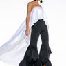 Front View Stairway To Heaven Strapless High Low Satin Blouse