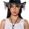 Front View Stallion Western Rhinestone Embellished Cowboy Hat In Black