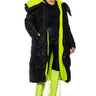 Front View Stand Out Long Puffer With Sherpa Lining