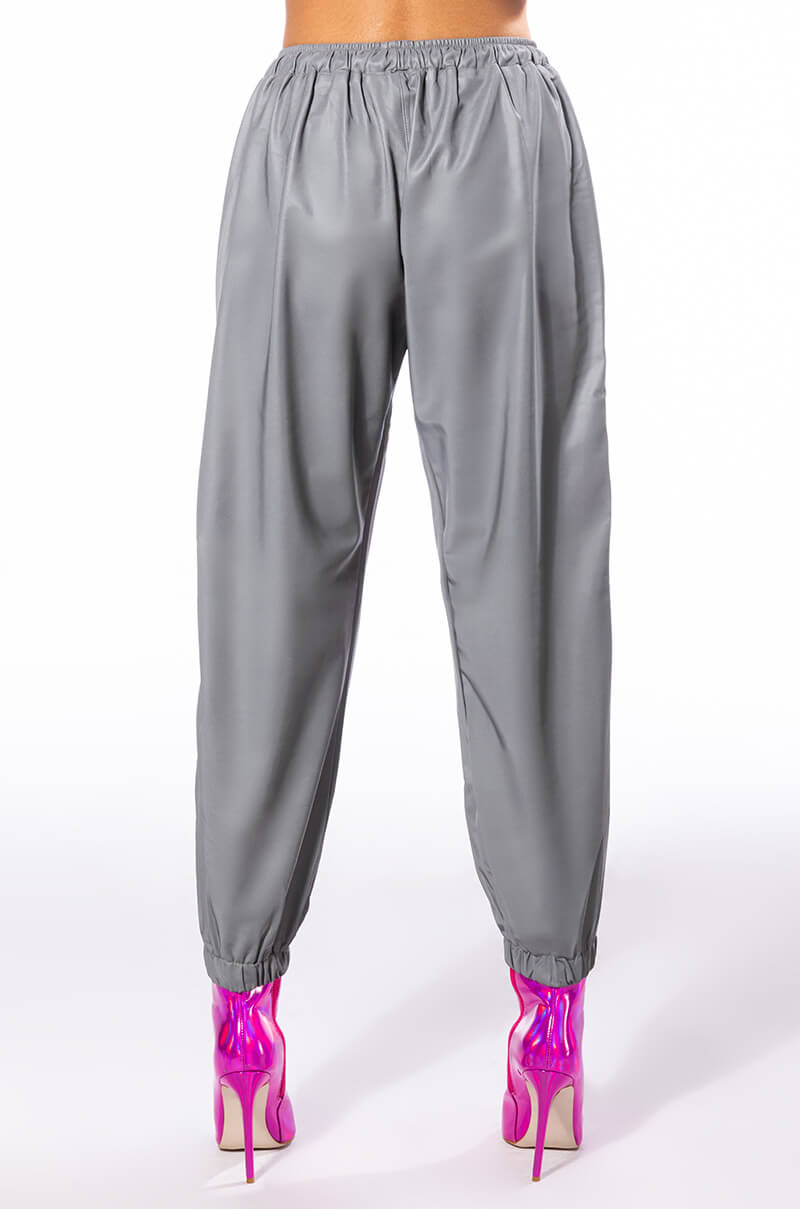 Full View Star Bright Color Pvc Panel Joggers view 5