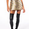 Front View Star Chasing Mini Skirt In Light Gold