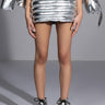 Front View Star Chasing Mini Skirt In Silver