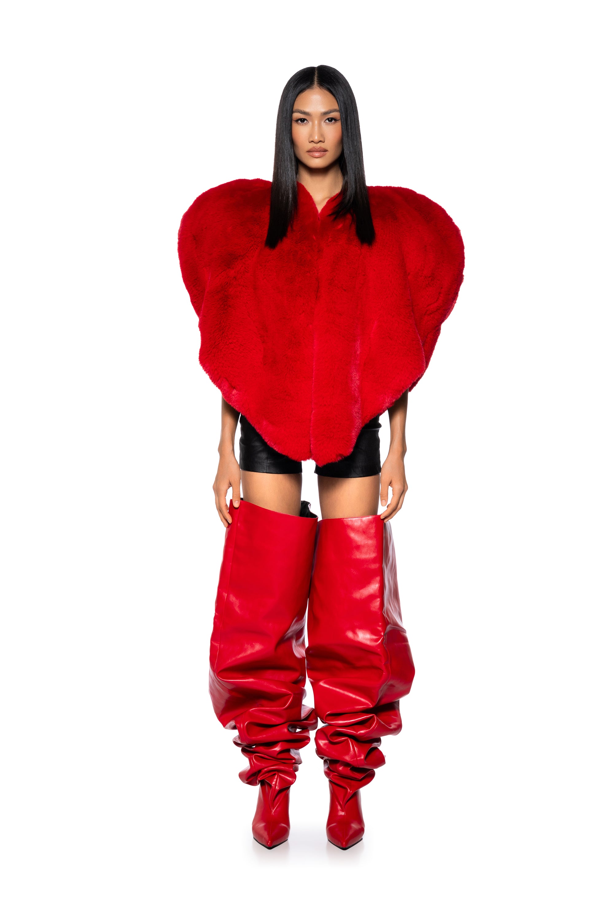 Extra View Star Crossed Lover Faux Fur Heart Vest 9