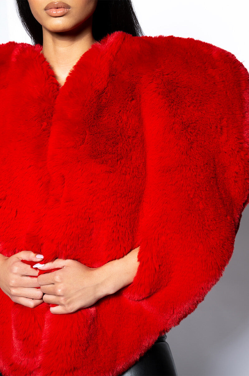 Extra View Star Crossed Lover Faux Fur Heart Vest 19