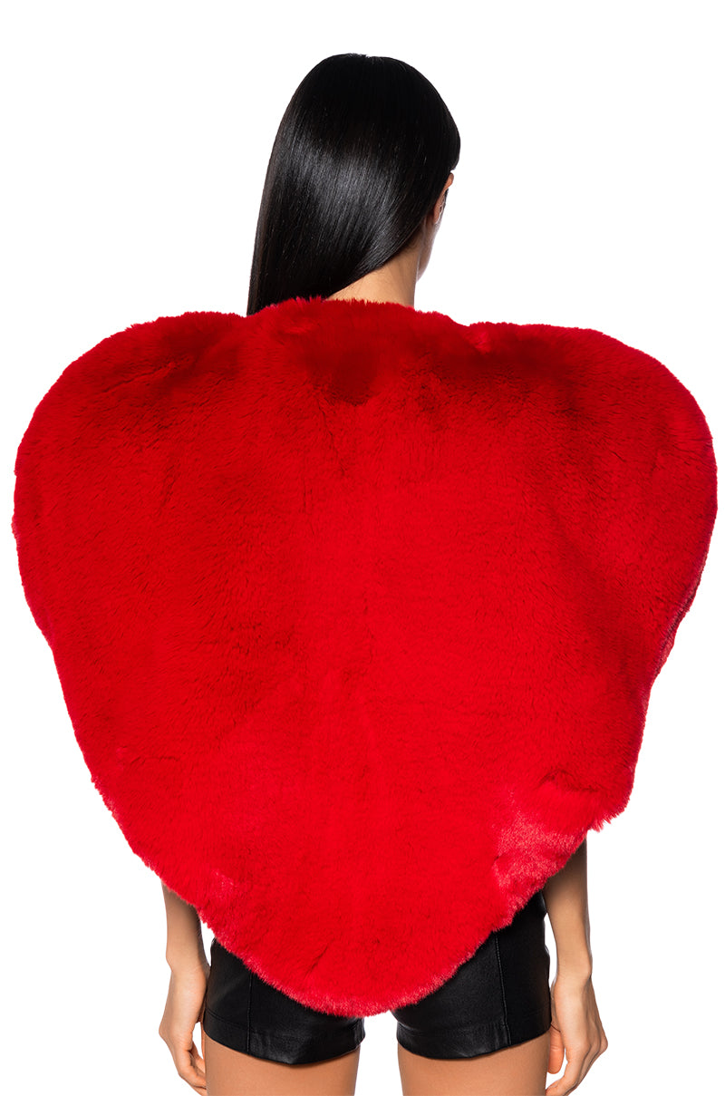 Extra View Star Crossed Lover Faux Fur Heart Vest 5