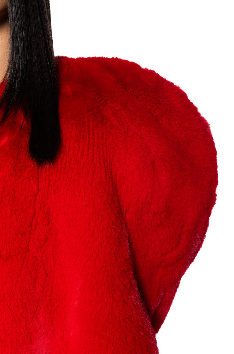 Extra View Star Crossed Lover Faux Fur Heart Vest 6