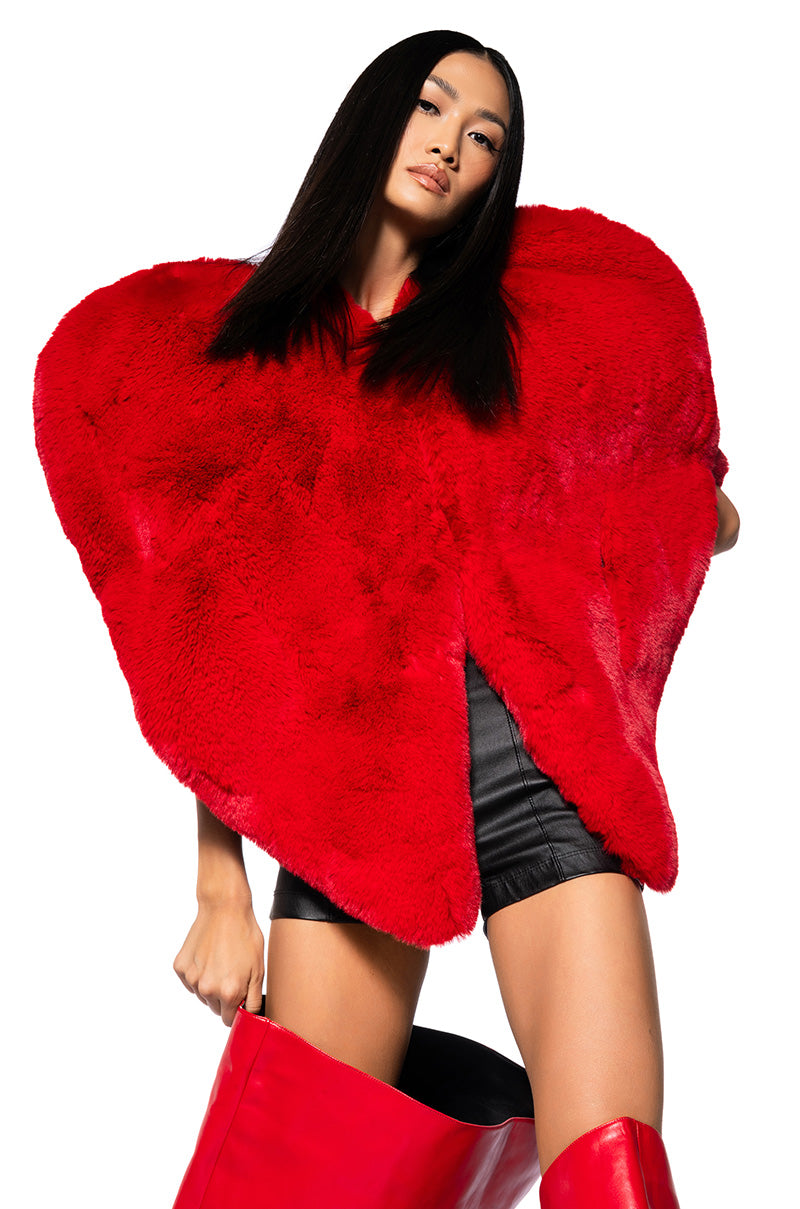 Extra View Star Crossed Lover Faux Fur Heart Vest 7