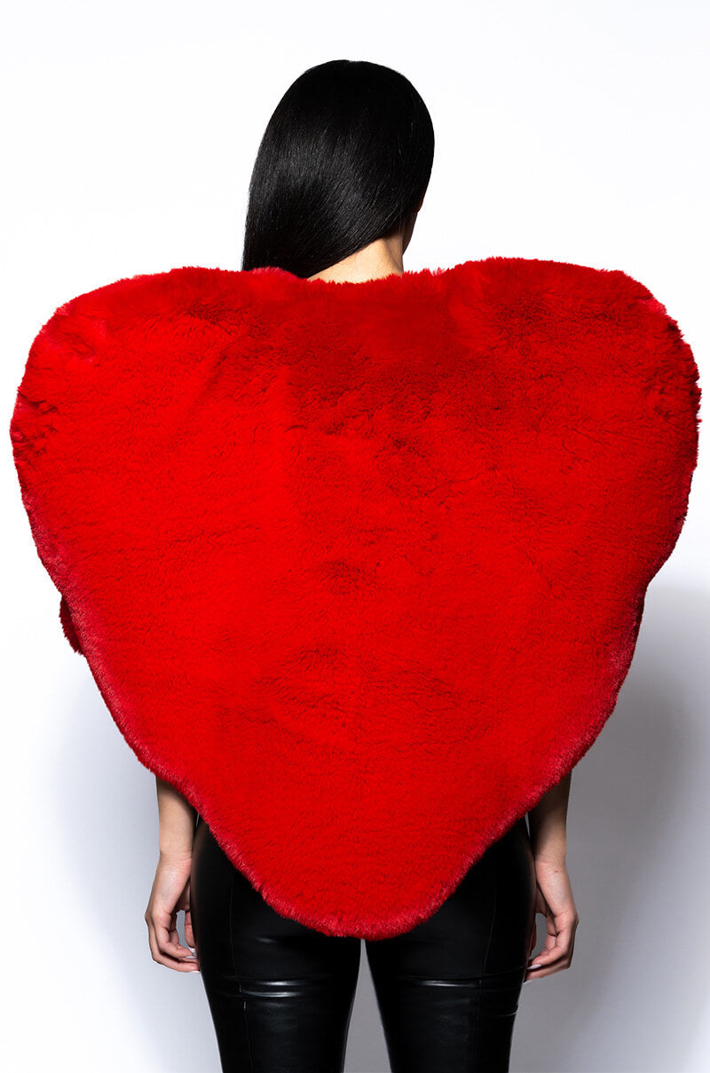 Extra View Star Crossed Lover Faux Fur Heart Vest 18