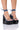 Front View Star Eyed Chunky Sandal With Cut Out On Denim