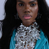 Front View Star Of The Show Layered Statement Necklace And Earring Set