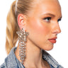 Front View Star Power Embellished Fringe Statement Earrings