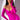 Front View Star Stretch Its Giving Model Material Gloved Bodysuit In Fucshia