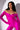 Side View Star Stretch Its Giving Model Material Gloved Bodysuit In Fucshia