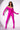 Back View Star Stretch Its Giving Model Material Gloved Bodysuit In Fucshia