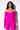 Full View Star Stretch Its Giving Model Material Gloved Bodysuit In Fucshia