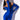 Front View Star Stretch Its Giving Model Material Gloved Bodysuit In Royal Blue