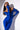 Front View Star Stretch Its Giving Model Material Gloved Bodysuit In Royal Blue