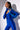 Side View Star Stretch Its Giving Model Material Gloved Bodysuit In Royal Blue