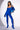 Back View Star Stretch Its Giving Model Material Gloved Bodysuit In Royal Blue