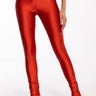 Front View Star Stretch Ruched Ankle Leggings In Rust