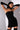 Front View Star Stretch Ruched Strapless Mini Dress With Long Gloves In Black