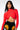 Front View Star Stretch Wrap Front Fitted Long Sleeve Crop Top