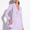 Front View Stargazed Open Back Blazer Dress