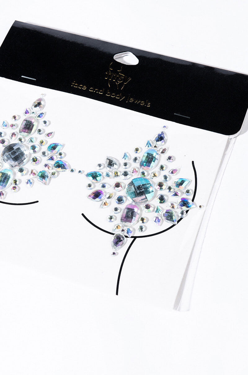 Side View Starlight Rhinestone Gem Nip Sticker