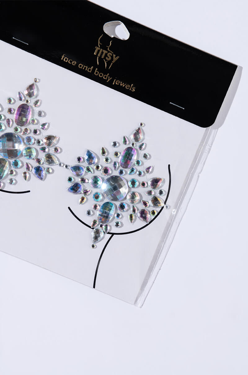Side View Starlight Rhinestone Gem Nip Sticker