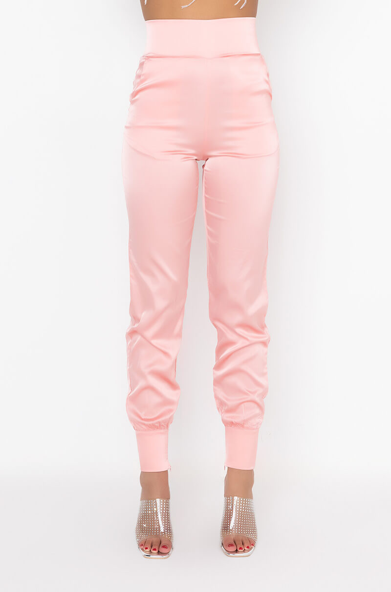 Front View Stars In The Sky Satin Pants