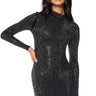 Front View Starships Mesh Embellished Mini Dress