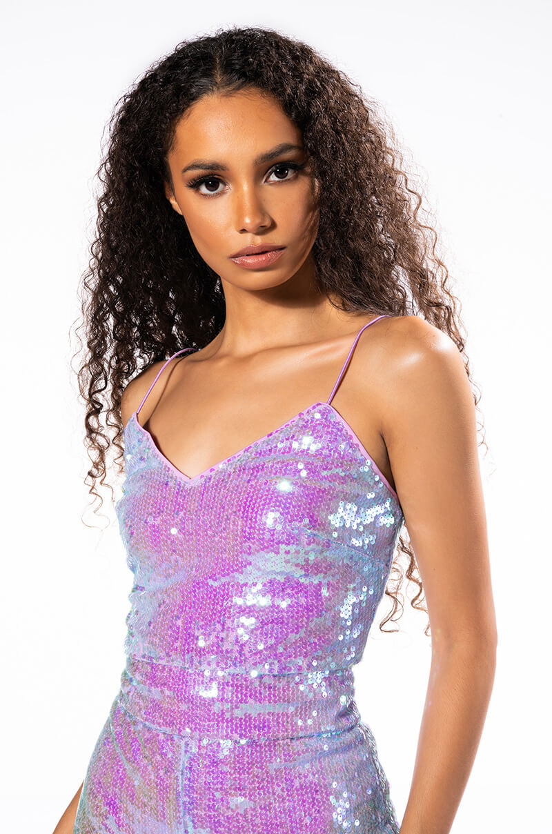 STARSTRUCK SEQUIN V-NECK TANK TOP view 0