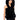 Front View Starstruck Tie Front Faux Fur Top With Hood In Black