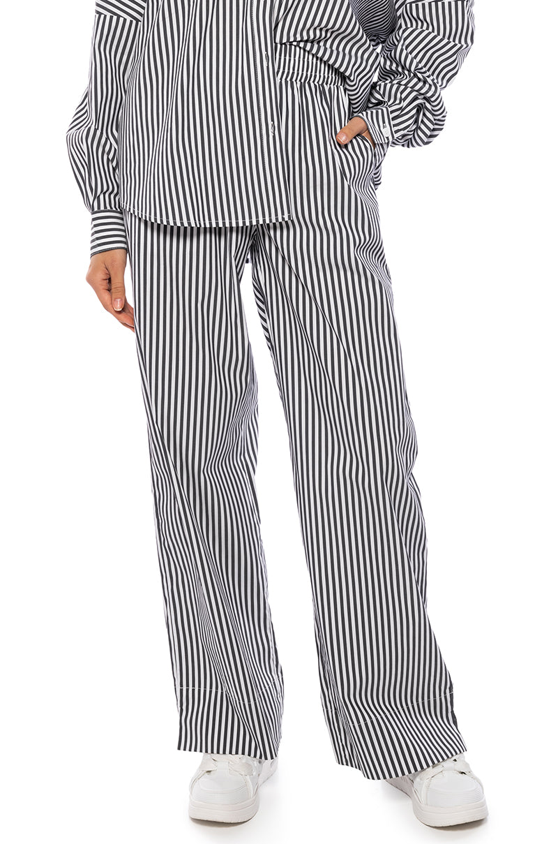 Front View Start The Day Poplin Pull On Pants