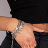 Front View Stay Away Rhinestone Barb Wire Bracelet