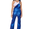 Front View Stay Wavy Metallic Overalls