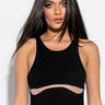 Front View Stealth Mode Sleeveless Cutout Bodysuit