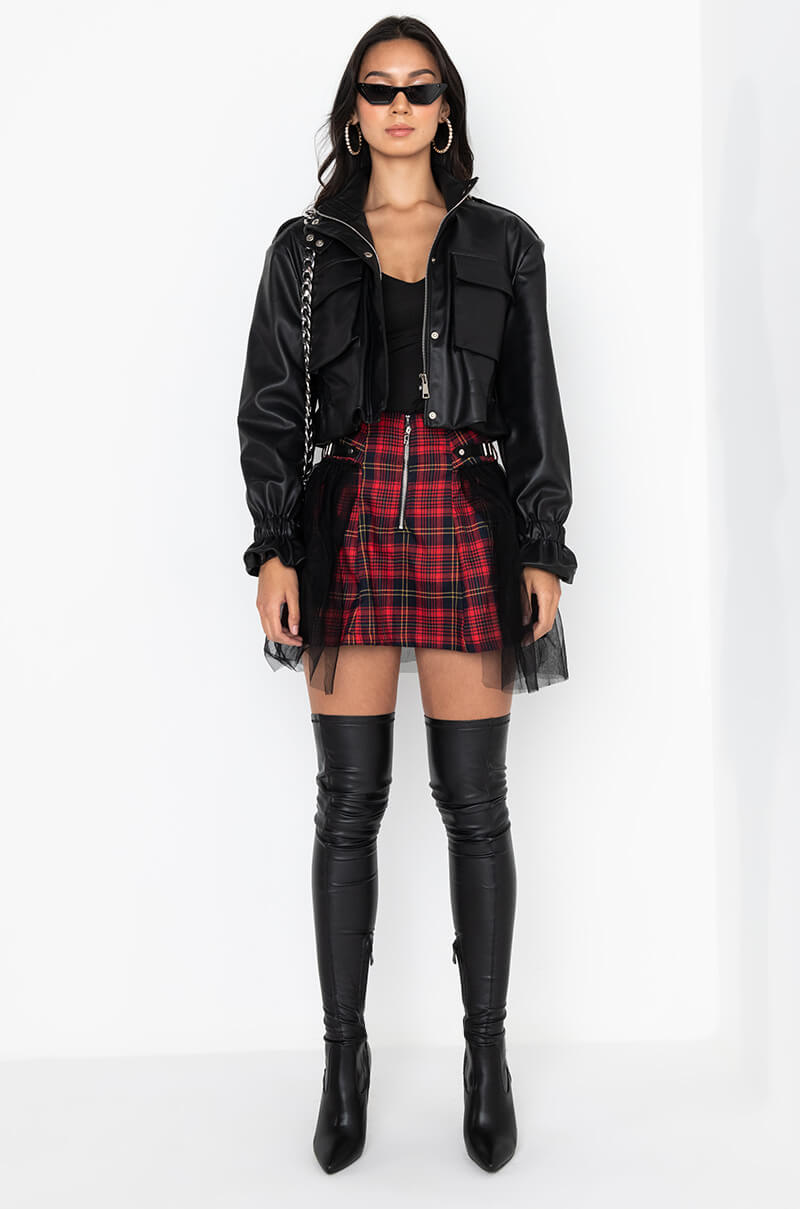 Extra View Steffani Pleather Utility Bomber