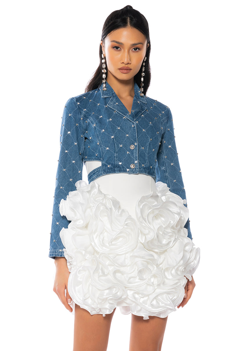 STELLA RHINESTONE DENIM JACKET view 0