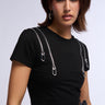 Front View Stella Zipper Detail T Shirt