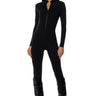 Front View Step Up Zip Front Jumpsuit