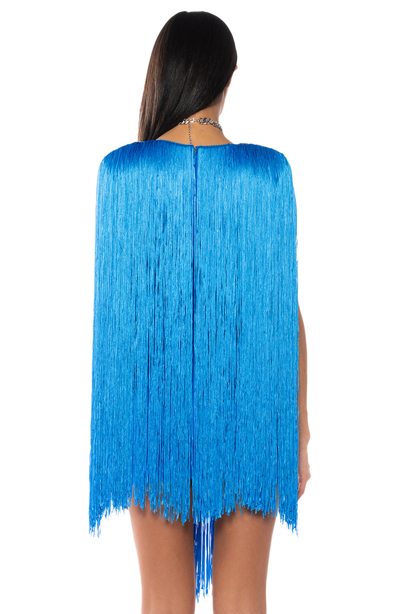 STEVIE DEEP V BANDAGE WITH FRINGE MINI DRESS AKIRA STEVIE DEEP V BANDAGE WITH FRINGE MINI DRESS AKIRA
