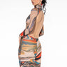 Front View Stick To The Script Midi Mesh Dress With Open Back