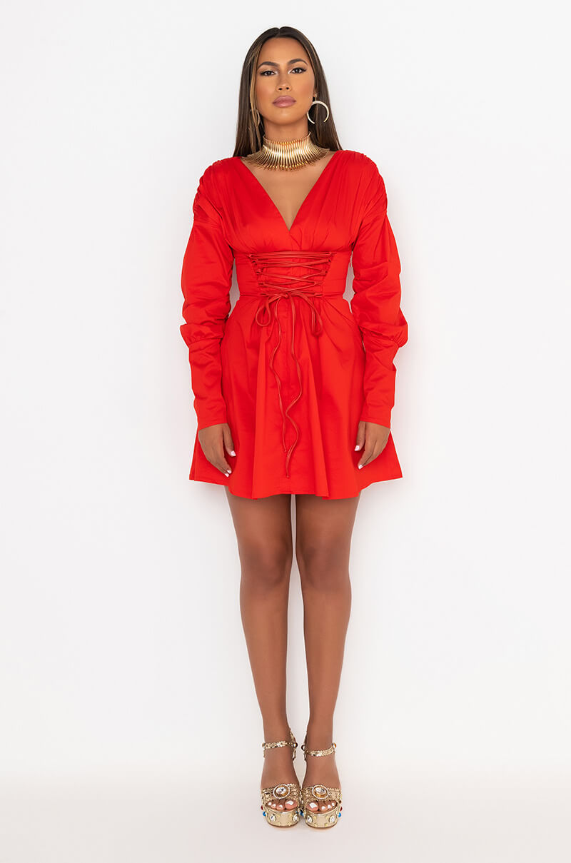 Extra View Stick With Me Mini Dress With Lace Up 5